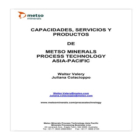 Capacidades servicios y productos de metso process technology | PDF
