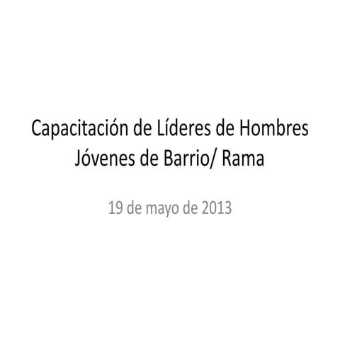 Capacitación de líderes de hombres jóvenes de barrio