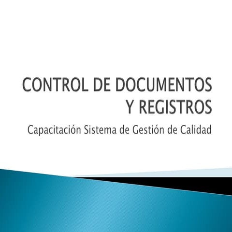Capacitación en control de documentos y registros