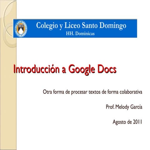 Capacitación introducción a google docs