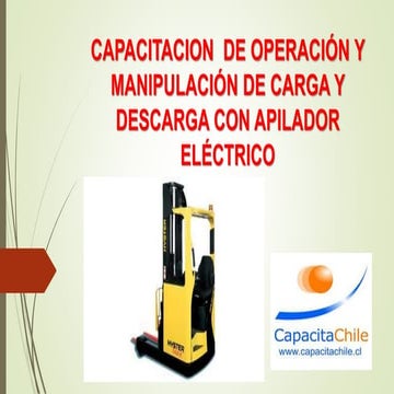 Operación y Apilador electrico en el trabajo