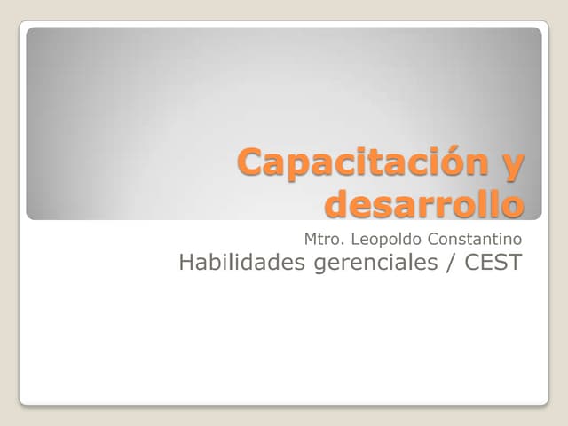 Capacitación y desarrollo cest PPT