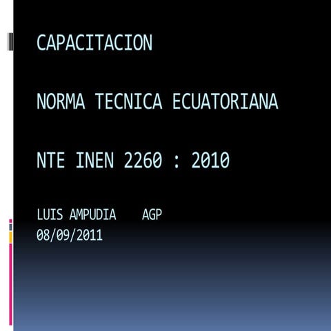 Capacitacion norma tecnica inen 2260