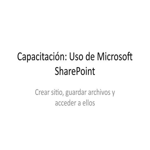 Guia paso a paso de Sharepoint en microsoft 365 | PDF
