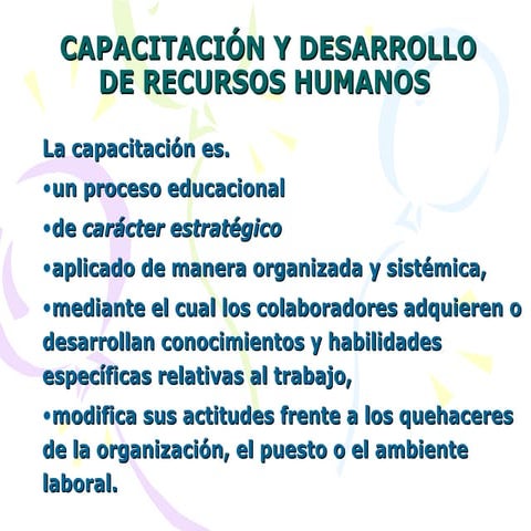 RESUMEN DE CAPACITACION Y DESARROLLO DE PERSONAL