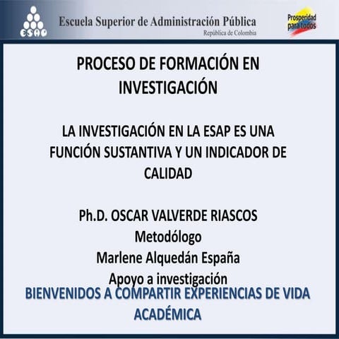 Proceso de Formación en Investigación