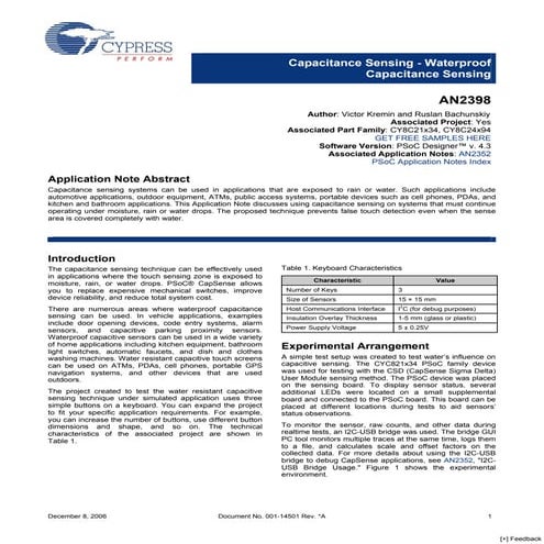 Capacitance Sensing - Waterproof Capacitance Sensing