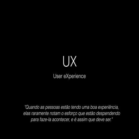 Apresentação sobre UX