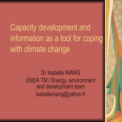 Capacity development and information as a tool for coping with climate change