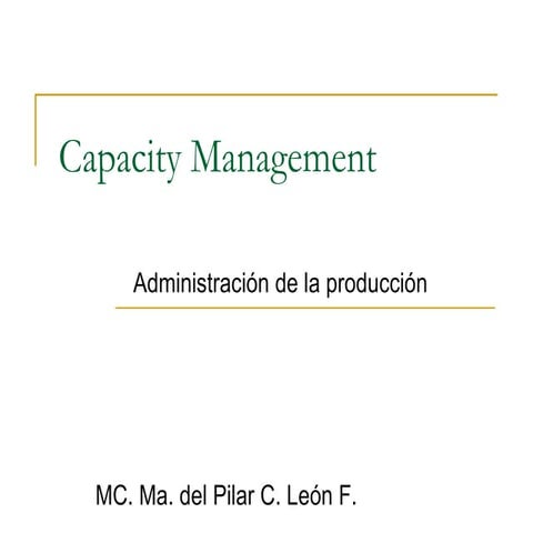 Capacity Management