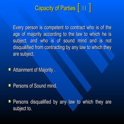 Capacity Of  Parties To Enter In To  Contract