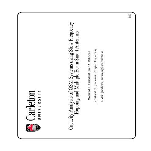 Capacity analysis of gsm systems using slow frequency hoppin