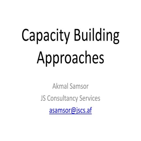 Capacity Building Approaches-Afghanistan