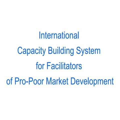 International Capacity Building System for pro-poor market development facilitators,rev3