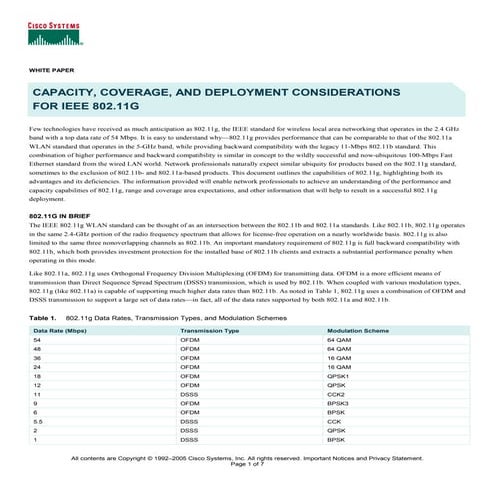 Capacity, coverage, and deployment considerations