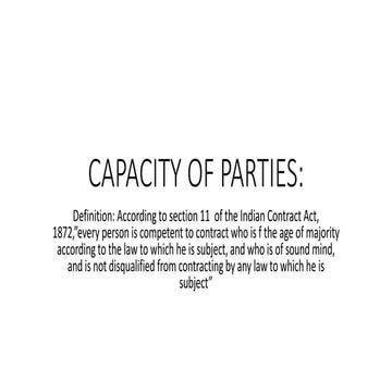Capacity of parties.