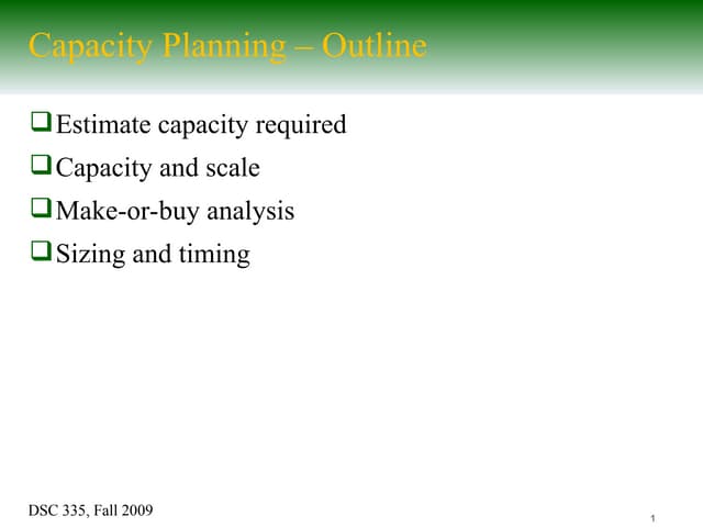 CAPACITY PLANNING | PPT