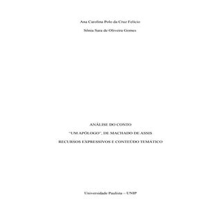 Análise do conto Um Apólogo