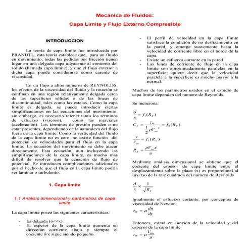 Capa límite y flujo externo compresible