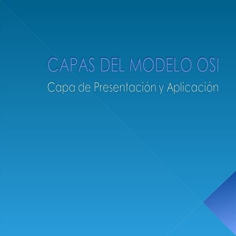 CAPA DE PRESENTACION Y APLICACION