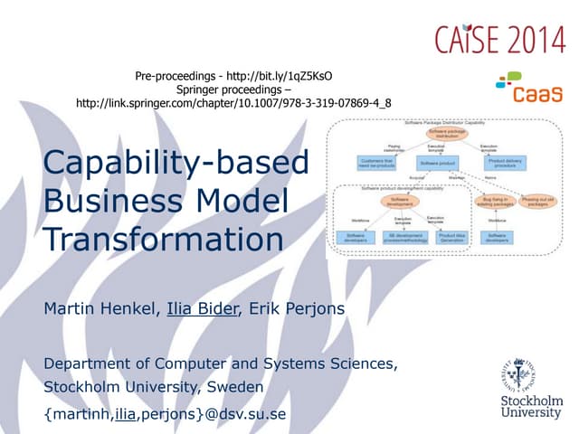 Capability-based Business Model Transformation
