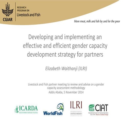 Developing and implementing an effective and efficient gender capacity develo...