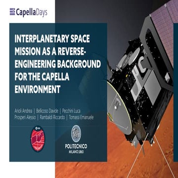 CapellaDays2022 | Politecnico di Milano | Interplanetary Space Mission as a r...