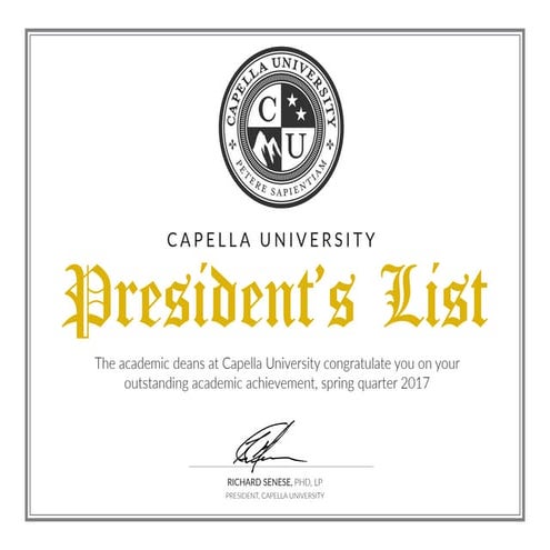 Capella Presidents List Spring 2017