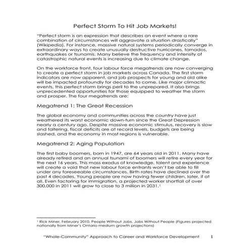 Ca Perfect Storm Rationale