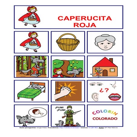 Cuento Pictogramas Caperucita roja - Memorias Curso CAA Comunicación Aumentat...