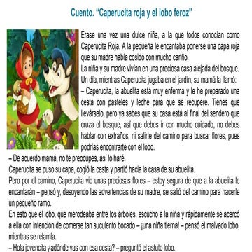 LA CAPERUCITA ROJA CUENTO INFANTIL BONITO