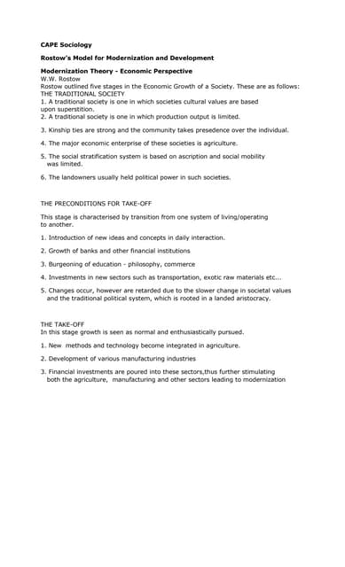 Theory of Development Rostow Model Ppt | PPTX