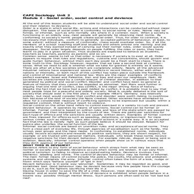 Cape sociology unit 2 crime and deviance