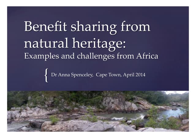 Benefit sharing from tourism in protected areas