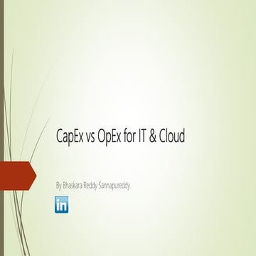 CapEx vs OpEx for IT & Cloud