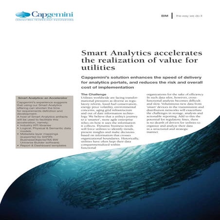 Capgemini   ses - smart analytics accelerates the realization of value for ut...