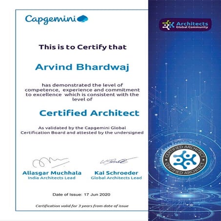 Capgemini certified architect
