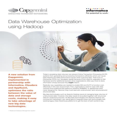 Capgemini Data Warehouse Optimization Using Hadoop