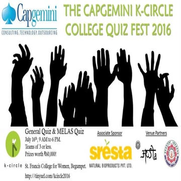 Finals - General Quiz - The Capgemini K-Circle College Quiz Fest 2016