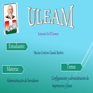 CONFIGURACIÓN Y ADMINISTRACIÓN DE IMPRESORAS Y FAX