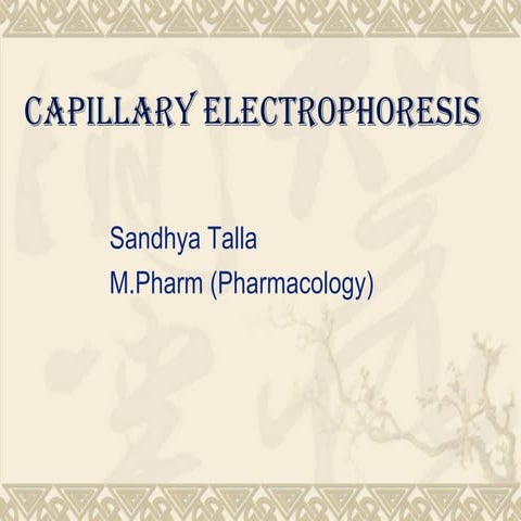 Capillary electrophoresis final ppt.