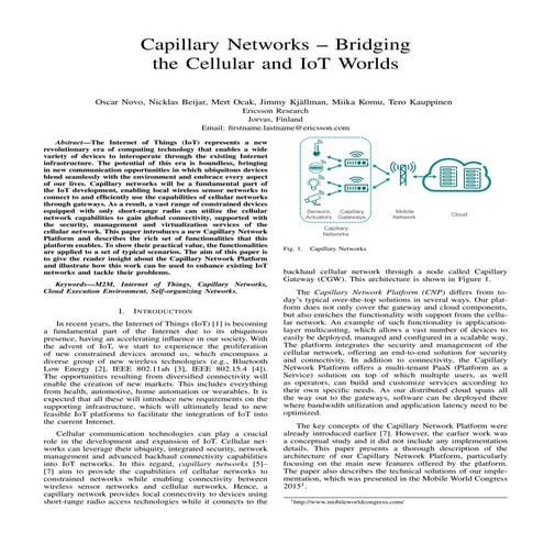 Capillary Networks –  Bridging the Cellular and IoT Worlds
