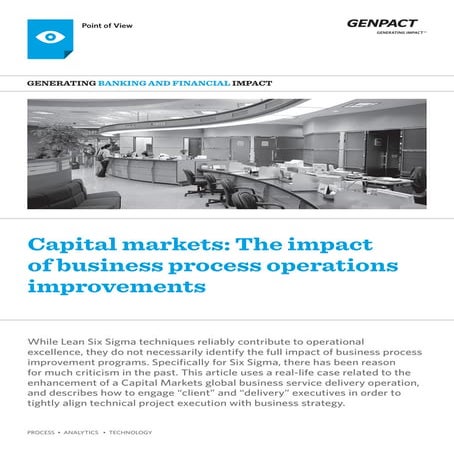 Capital markets: The impact of business process operations improvements