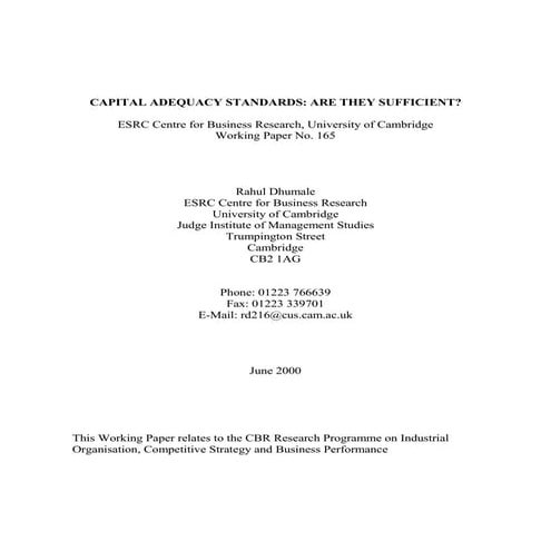 Capital adquiacy std ifm