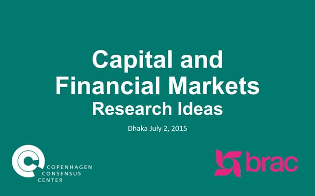 Top Ideas for Capital and Financial...