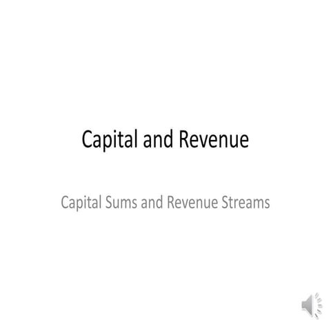 Capital and revenue