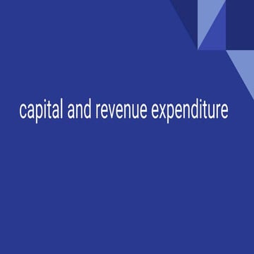 Capital and revenue expenditure and income in accounting