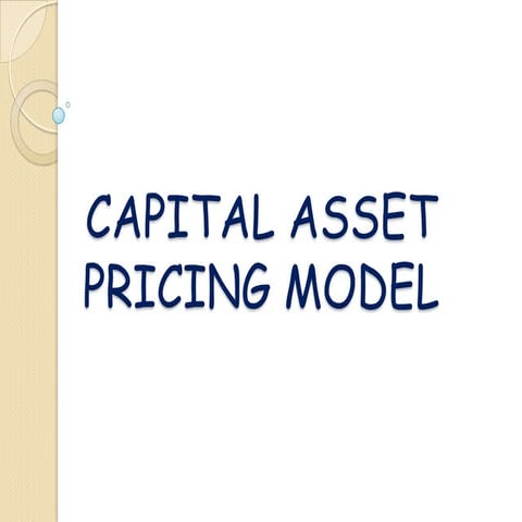 Capital asset pricing model