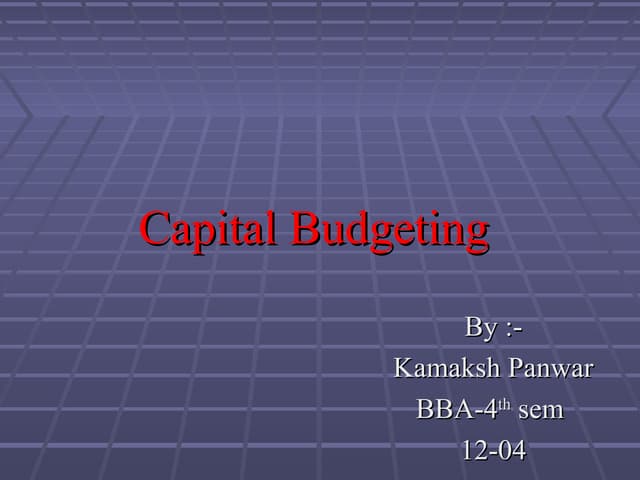 Capital budgetin