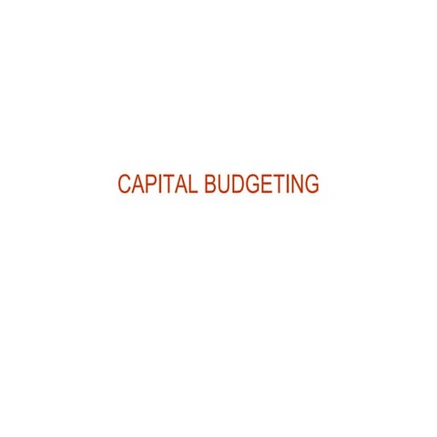 Capital budgeting